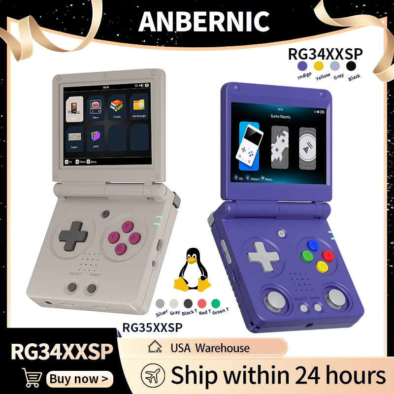 Gaming Console In Chinese - Anbernic RG34XXSP RG35XXSP Flip Handheld Game