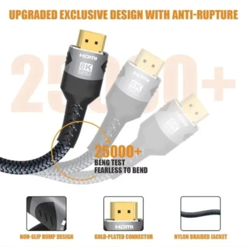 Braided 8K HDMI 2.1 Cable High - Gaming Console Definition 评论和价格