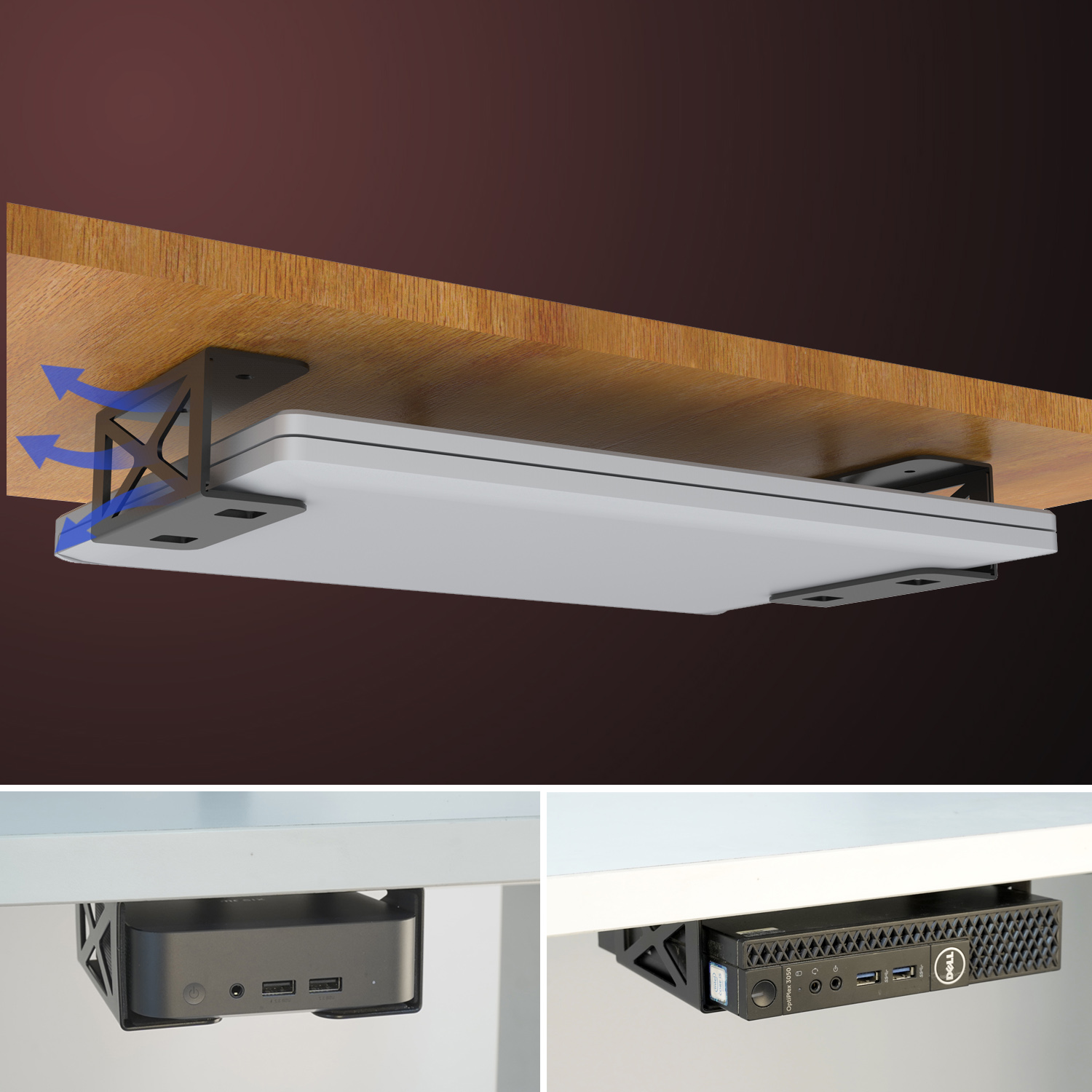 Under Desk Laptop/Mini PC Stor - Gaming Console Stand 评论和价格