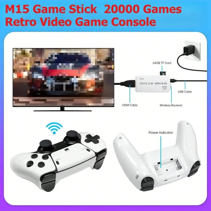 M15 Retro Video Game Stick 2.4 - Gaming Console Chinese 评论和价格