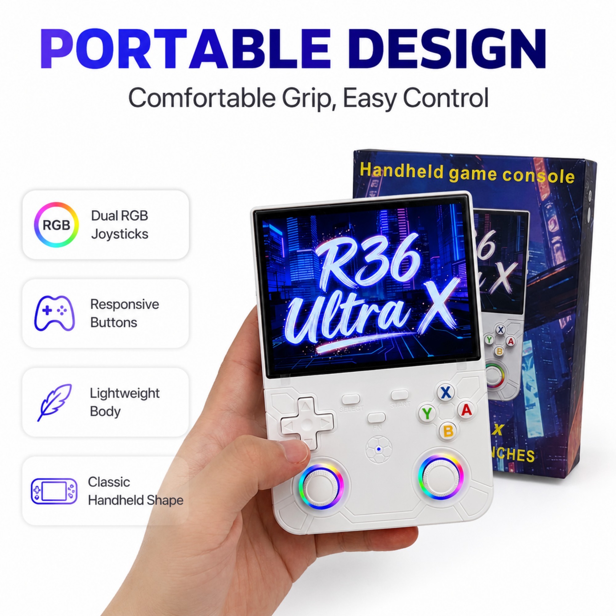 Retro Handheld Game Console R3 - Gaming Console In Chinese 评论和价格