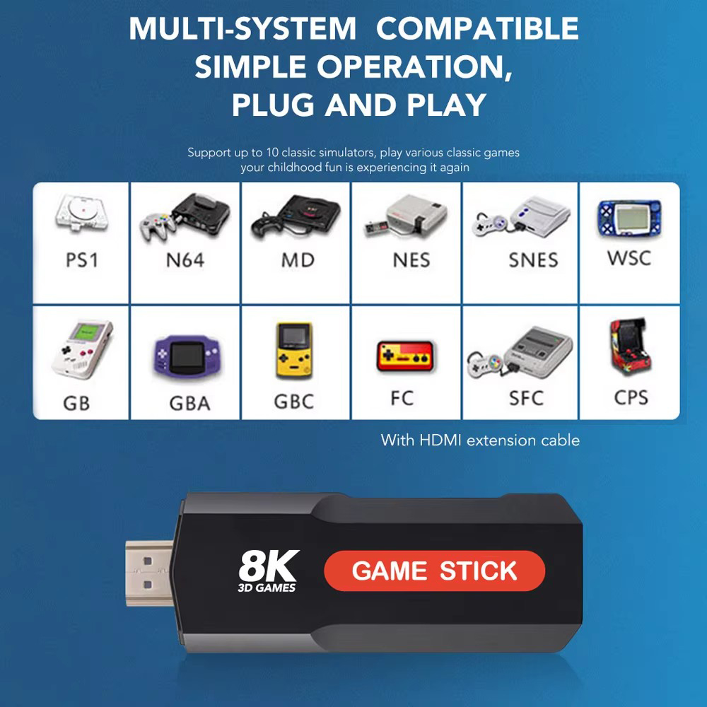 X2 Game Stick HD 4K 8K 3D Cons - Console Gaming Steam 评论和价格